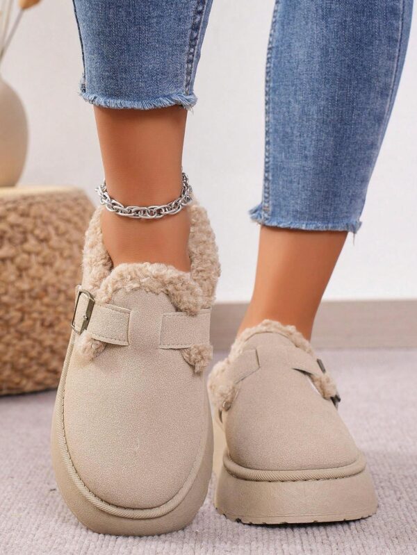 Cozy Winter Plush Lined Platform House Slippers - Image 3