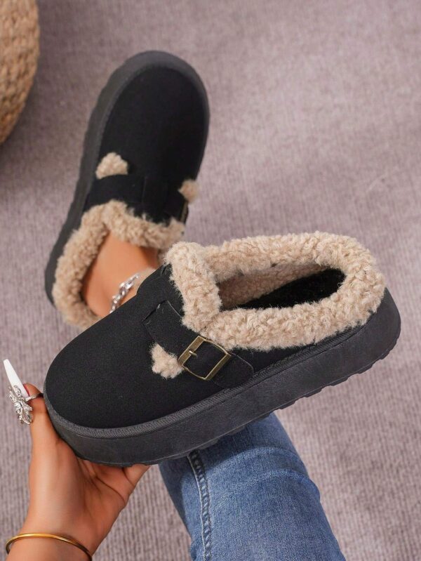 Cozy Winter Plush Lined Platform House Slippers - Image 6