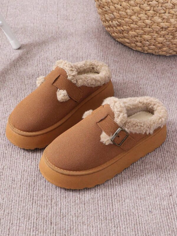 Cozy Winter Plush Lined Platform House Slippers - Image 2