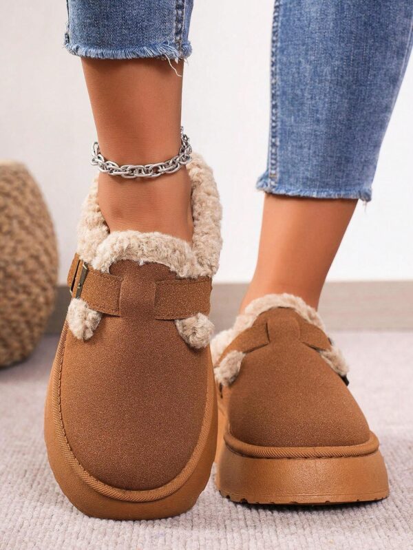 Cozy Winter Plush Lined Platform House Slippers - Image 4