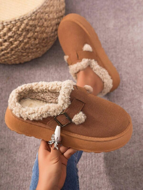 Cozy Winter Plush Lined Platform House Slippers - Image 3