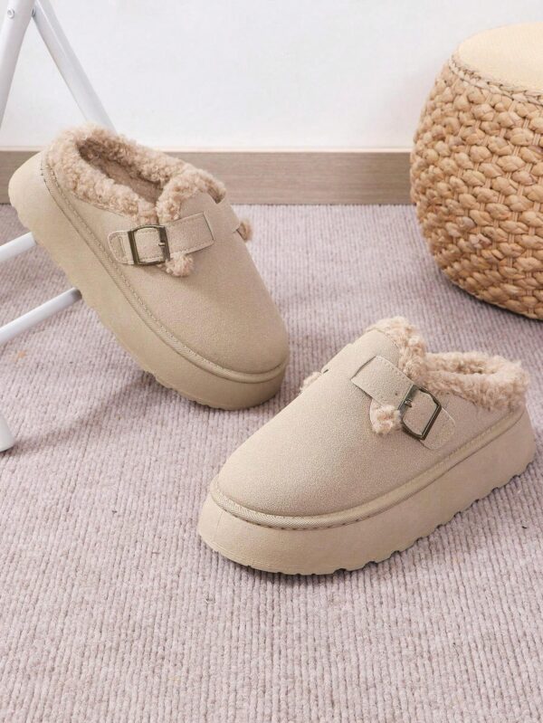 Cozy Winter Plush Lined Platform House Slippers - Image 2