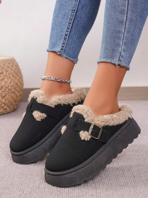 Cozy Winter Plush Lined Platform House Slippers - Image 3