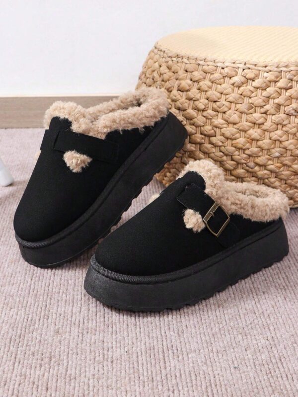Cozy Winter Plush Lined Platform House Slippers - Image 2