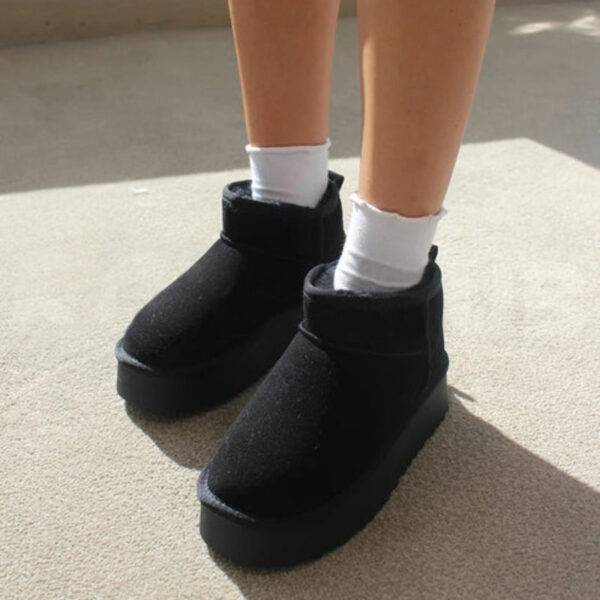 Women Warm Fleece Lined Boots Black - Image 2